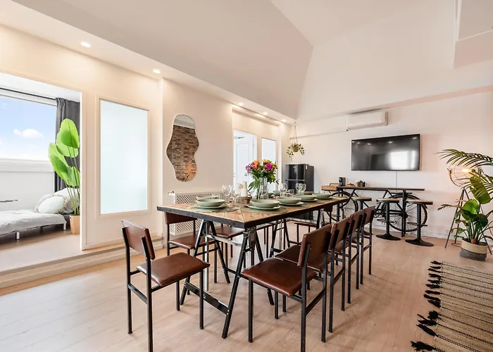 Big Urban Loft - Bis Zu 20 Personen - 180qm - 180 Grad Skyline Balkon Apartment